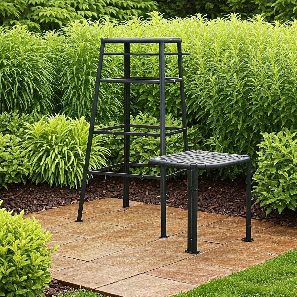 Garden with plant stands